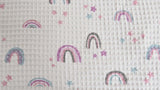 Cotton Waffle Rainbow Print Fabric - 4942 - G.k Fashion Fabrics