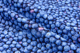 Cotton Woven Plain Textured Blueberries Digital Print Fabric - D#12 - G.k Fashion Fabrics