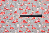 Cotton Woven Plain Textured Flamingo Digital Print Fabric - D#34 - G.k Fashion Fabrics