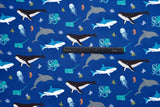 Cotton Woven Plain Textured Marine Life Digital Print Fabric - D#17 - G.k Fashion Fabrics