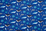 Cotton Woven Plain Textured Marine Life Digital Print Fabric - D#17 - G.k Fashion Fabrics
