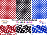 Cotton Woven Plain Textured Polka Dots Digital Print Fabric - G.k Fashion Fabrics
