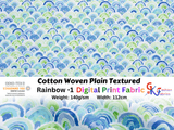 Cotton Woven Plain Textured Rainbow - 1 Digital Print Fabric - D#9 - G.k Fashion Fabrics