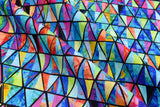 Cotton Woven Plain Textured Triangles Digital Print Fabric - D#23 - G.k Fashion Fabrics