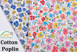 Cute Vintage Style Flowers Print - Washed 100% Cotton Poplin - 8099 - G.k Fashion Fabrics cotton poplin