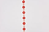 Daisy Flower Pattern Embroidery Lace Trim / 2 yards / packet - G.k Fashion Fabrics Red