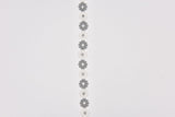 Daisy Flower Pattern Embroidery Lace Trim / 2 yards / packet - G.k Fashion Fabrics Silver Grey