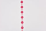 Daisy Flower Pattern Embroidery Lace Trim / 2 yards / packet - G.k Fashion Fabrics Cerise