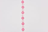 Daisy Flower Pattern Embroidery Lace Trim / 2 yards / packet - G.k Fashion Fabrics Pink