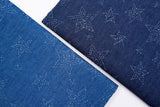 Denim Chambray Stars Embossed Fabric GH002 - G.k Fashion Fabrics denim