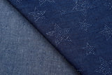 Denim Chambray Stars Embossed Fabric GH002 - G.k Fashion Fabrics denim
