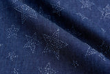 Denim Chambray Stars Embossed Fabric GH002 - G.k Fashion Fabrics denim