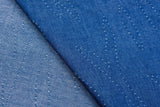 Denim Chambray Zig Zag Embossed Fabric GH006 - G.k Fashion Fabrics denim