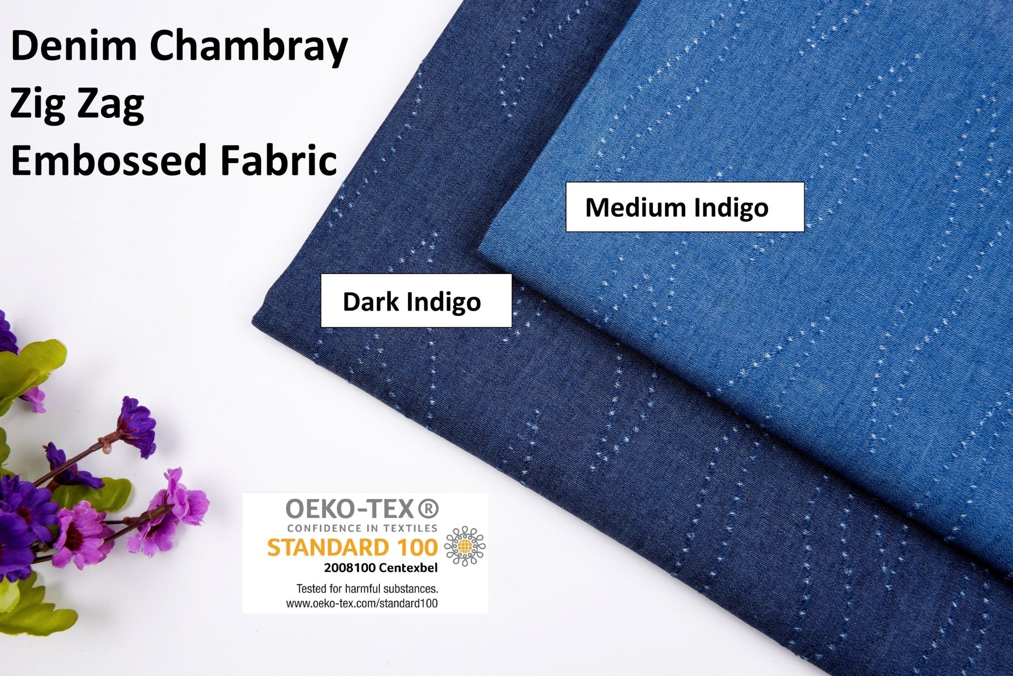 Denim Chambray Zig Zag Embossed Fabric GH006 – G.k Fashion Fabrics