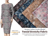 Designer Crochet stretchy blend tweed, Italian bouclette fabric - G.k Fashion Fabrics