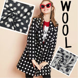 Designer Printed Polka Dots Wool Fabric - G.k Fashion Fabrics fabric