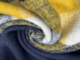 Designer Printed Yellow Checks Wool Fabric - G.k Fashion Fabrics fabric