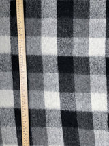 Designer Printed Grey Checks Wool Fabric - G.k Fashion Fabrics fabric