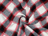 Designer Printed Red/Black Plaid Wool Fabric - G.k Fashion Fabrics fabric