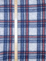 Designer Printed Wool Blue plaid Fabric - G.k Fashion Fabrics fabric