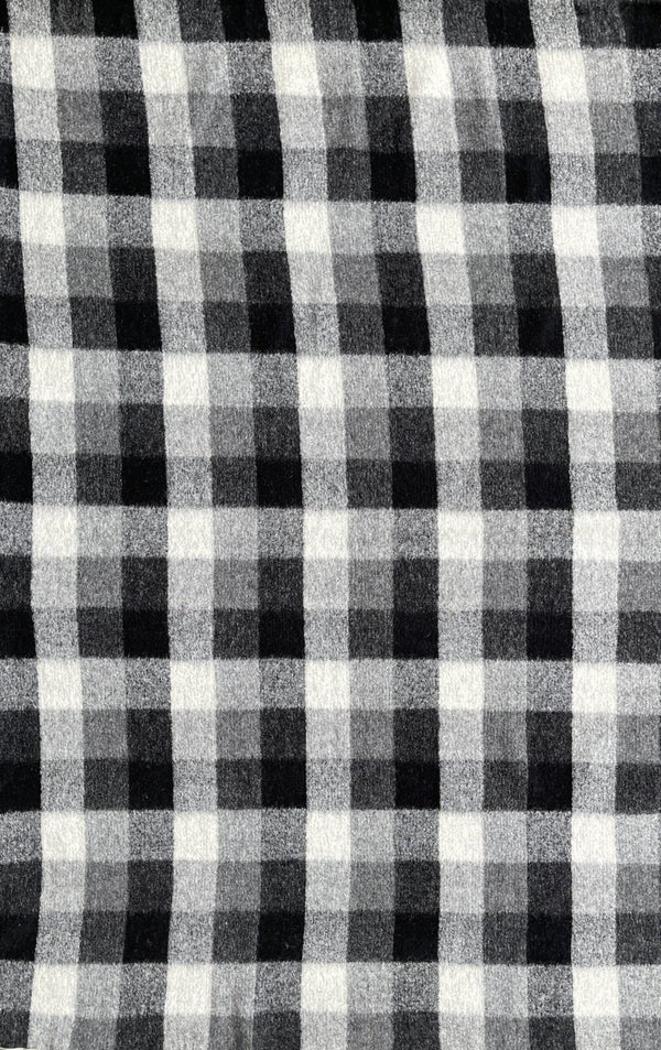 Designer Printed Grey Checks Wool Fabric - G.k Fashion Fabrics fabric