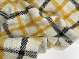 Designer Printed Yellow Plaid Wool Fabric - G.k Fashion Fabrics fabric