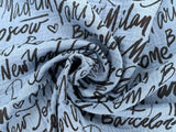 Double Gauze City Names Print Fabric - G.k Fashion Fabrics double gauze