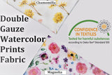 Double Gauze Muslin Watercolor Prints Fabric - G.k Fashion Fabrics double gauze