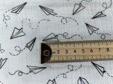 Double Gauze Paper Planes Print Fabric - G.k Fashion Fabrics double gauze