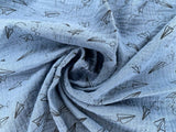 Double Gauze Paper Planes Print Fabric - G.k Fashion Fabrics double gauze