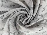 Double Gauze Paper Planes Print Fabric - G.k Fashion Fabrics double gauze