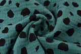 Double Gauze Splash Dots Print Fabric - G.k Fashion Fabrics Green- 102266 / Price per Half Yard double gauze