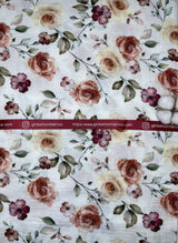 Double layered gauze muslin digital flowers print - G.k Fashion Fabrics