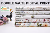 Double layered gauze muslin digital flowers print - G.k Fashion Fabrics