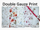 Double layered gauze muslin digital flowers print - G.k Fashion Fabrics