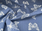 Double Layered Gauze Muslin Fabric With Butterfly Print - G.k Fashion Fabrics fabric