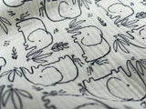 Double layered gauze muslin fabric with elephant print - G.k Fashion Fabrics fabric
