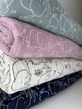 Double layered gauze muslin fabric with elephant print - G.k Fashion Fabrics fabric