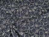 Double layered gauze muslin fabric with elephant print - G.k Fashion Fabrics fabric