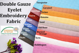 Double Layered Gauze Muslin Fabric With Embroidery - G.k Fashion Fabrics