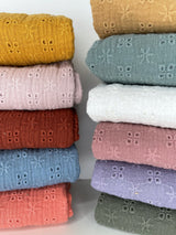 Double Layered Gauze Muslin Fabric With Embroidery - G.k Fashion Fabrics