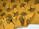 Double Gauze Muslin Fabric with Gingko Print - G.k Fashion Fabrics fabric