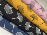 Double Gauze Muslin Fabric with Gingko Print - G.k Fashion Fabrics fabric
