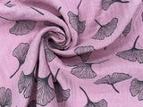 Double Gauze Muslin Fabric with Gingko Print - G.k Fashion Fabrics fabric