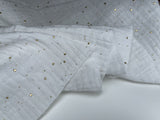 Double layered gauze muslin fabric with gold stone drops studs - G.k Fashion Fabrics