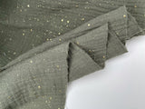 Double layered gauze muslin fabric with gold stone drops studs - G.k Fashion Fabrics