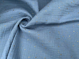 Double layered gauze muslin fabric with gold stone drops studs - G.k Fashion Fabrics