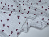 Double Layered Gauze Muslin Fabric With Hearts Print - G.k Fashion Fabrics fabric