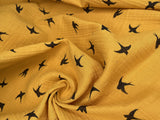 Double layered gauze muslin fabric with swallow print - G.k Fashion Fabrics fabric
