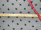 Double layered gauze muslin fabric with swallow print - G.k Fashion Fabrics fabric